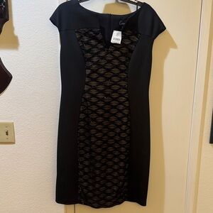 Brand new Elegant Black Dress with Sparkle Patterned Detail size 12